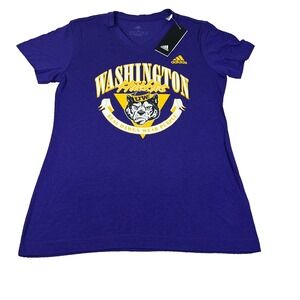 Adidas Womens Size S Washington Huskies Real Dawgs‎ Wear Purple Blend Tee NWT